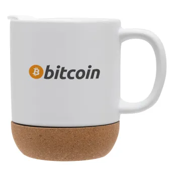 Bitcoin Crypto, Κούπα, κεραμική με βάση φελού και καπάκι (ΜΑΤ), 330ml