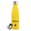 Yellow Stainless Steel Metallic Thermos, double-walled, 500ml