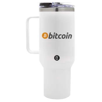 Bitcoin Crypto, Mega Tumbler με καπάκι, διπλού τοιχώματος (θερμό) 1,2L