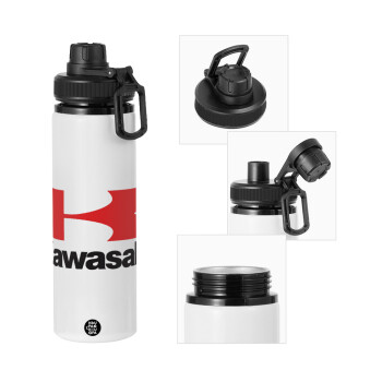 Kawasaki, Metal water bottle with safety cap, aluminum 850ml