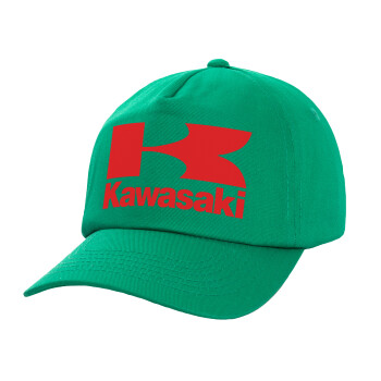 Kawasaki, Καπέλο παιδικό Baseball, 100% Βαμβακερό Twill, Πράσινο (ΒΑΜΒΑΚΕΡΟ, ΠΑΙΔΙΚΟ, UNISEX, ONE SIZE)
