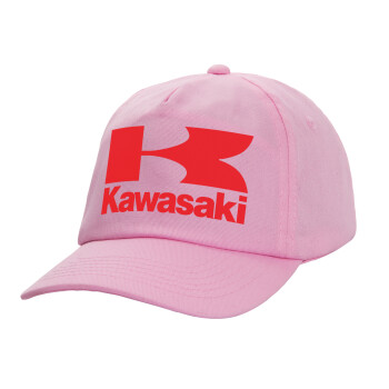 Kawasaki, Καπέλο παιδικό casual μπειζμπολ, 100% Βαμβακερό Twill, ΡΟΖ (ΒΑΜΒΑΚΕΡΟ, ΠΑΙΔΙΚΟ, ONE SIZE)