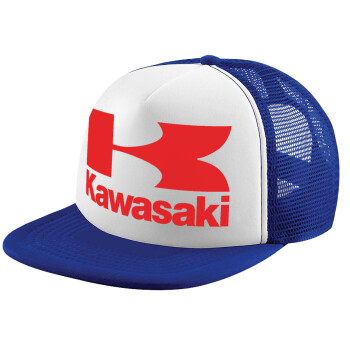 Kawasaki, Καπέλο παιδικό Soft Trucker με Δίχτυ ΜΠΛΕ/ΛΕΥΚΟ (POLYESTER, ΠΑΙΔΙΚΟ, ONE SIZE)