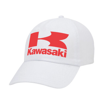 Kawasaki, Καπέλο Ενηλίκων Baseball Λευκό 5-φύλλο (POLYESTER, ΕΝΗΛΙΚΩΝ, UNISEX, ONE SIZE)
