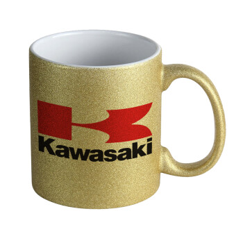 Kawasaki, Κούπα Χρυσή Glitter που γυαλίζει, κεραμική, 330ml