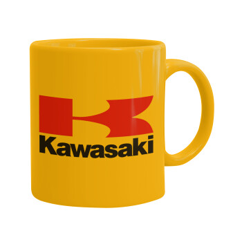 Kawasaki, Ceramic coffee mug yellow, 330ml (1pcs)
