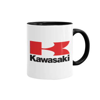 Kawasaki, Κούπα χρωματιστή μαύρη, κεραμική, 330ml