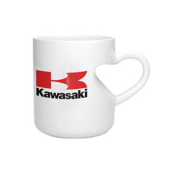 Kawasaki, Κούπα καρδιά λευκή, κεραμική, 330ml