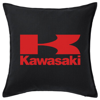 Kawasaki, Μαξιλάρι καναπέ Μαύρο 100% βαμβάκι, περιέχεται το γέμισμα (50x50cm)