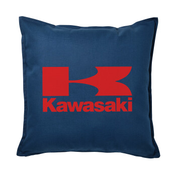 Kawasaki, Μαξιλάρι καναπέ Μπλε 100% βαμβάκι, περιέχεται το γέμισμα (50x50cm)