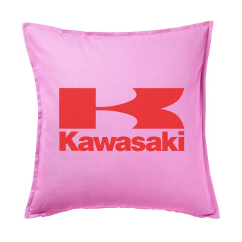 Kawasaki, Μαξιλάρι καναπέ ΡΟΖ 100% βαμβάκι, περιέχεται το γέμισμα (50x50cm)