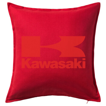 Kawasaki, Μαξιλάρι καναπέ Κόκκινο 100% βαμβάκι, περιέχεται το γέμισμα (50x50cm)