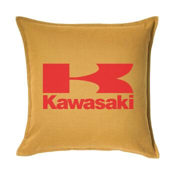 Kawasaki, Μαξιλάρι καναπέ Κίτρινο 100% βαμβάκι, περιέχεται το γέμισμα (50x50cm)