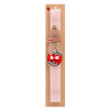 Easter Set, wooden keychain & scented flat Easter candle (30cm) (PINK)