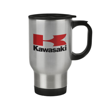 Kawasaki, Stainless steel travel mug with lid, double wall 450ml