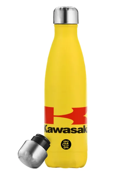 Kawasaki — Yellow Stainless Steel Metallic Thermos, double-walled, 500ml