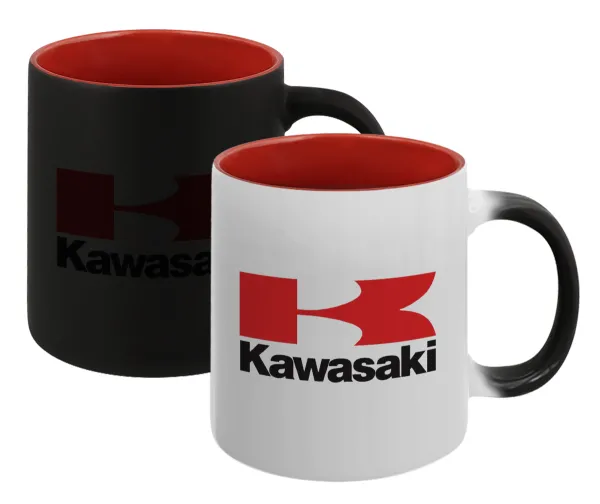 Kawasaki — Κούπα Μαγική εσωτερικό κόκκινο, κεραμική, 330ml που αλλάζει χρώμα με το ζεστό ρόφημα