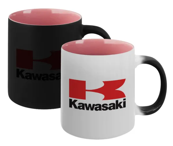 Kawasaki — Magic mug with pink interior, ceramic, 330ml, changes colour with hot drinks