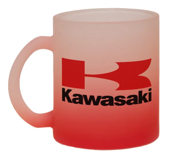 Kawasaki — Two-tone glass mug with matte red base, 330ml