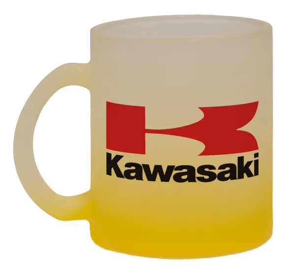 Kawasaki — Κούπα γυάλινη δίχρωμη με βάση το κίτρινο ματ, 330ml