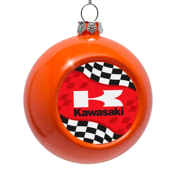 Kawasaki — Στολίδι Χριστουγεννιάτικη μπάλα δένδρου Πορτοκαλί 8cm