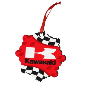 Kawasaki, Christmas ornament snowflake wooden 7.5cm