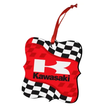 Kawasaki, Christmas ornament polygon wooden 7.5cm