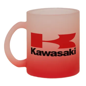 Kawasaki, Κούπα γυάλινη δίχρωμη με βάση το κόκκινο ματ, 330ml