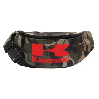 Kawasaki, Unisex τσαντάκι μέσης (μπανάνα) χρώματος παραλλαγή Jungle με 2 τσέπες
