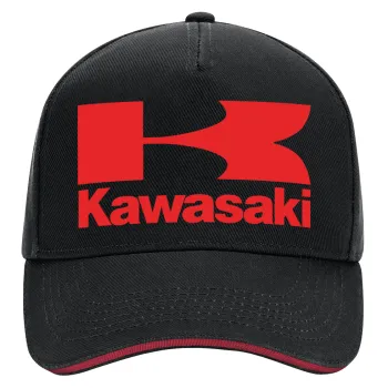 Kawasaki, DRILL Καπέλο Ενηλίκων Ultimate ΜΑΥΡΟ/ΚΟΚΚΙΝΟ, (100% ΒΑΜΒΑΚΕΡΟ, ΕΝΗΛΙΚΩΝ, UNISEX, ONE SIZE)