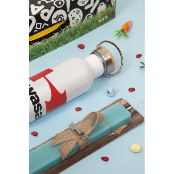 Kawasaki, Πασχαλινή Λαμπάδα με παγούρι μεταλλικό (620ml, stainless steel) & κερί αρωματικό πλακέ (30cm) (ΤΙΡΚΟΥΑΖ)