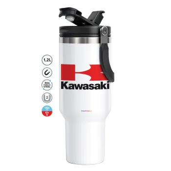 Kawasaki, Mega Stainless steel Tumbler with lid, double wall 1,2L