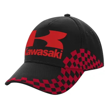 Kawasaki, Adult Cap RACING Ultimate Black/Red, (100% COTTON DRILL, ADULT, UNISEX, ONE SIZE)