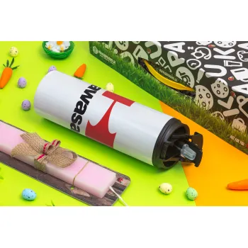 Kawasaki, Πασχαλινή Λαμπάδα με Travel Tumbler θερμό με διπλό καπάκι (600ml, BPA free) & κερί αρωματικό πλακέ (30cm) (ΡΟΖ)