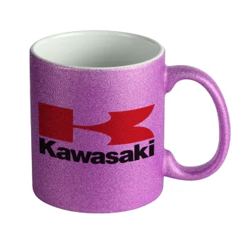 Kawasaki, Κούπα Μωβ Glitter που γυαλίζει, κεραμική, 330ml