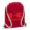 Backpack pouch GYMBAG Red, with pocket (40x48cm) & thick cords