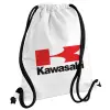 Backpack pouch GYMBAG white, with pocket (40x48cm) & thick cords