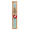 Easter Set, wooden keychain & aromatic flat Easter candle (30cm) (TURQUOISE)
