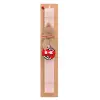 Easter Set, wooden keychain & scented flat Easter candle (30cm) (PINK)