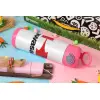 Easter candle, Childrens hot water bottle, stainless steel, with safety straw, PINK (500ml)