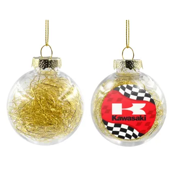 Kawasaki, Transparent Christmas tree ball ornament with gold filling 8cm