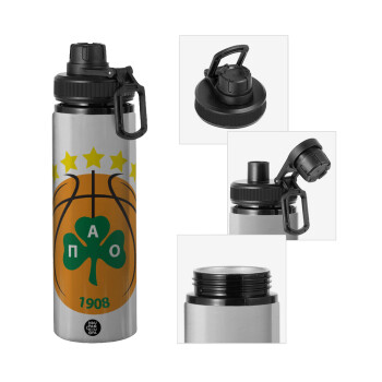 PAO BC, Metallic water bottle with safety cap, 850ml aluminum
