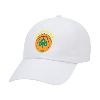 ΠΑΟ BC, Καπέλο Ενηλίκων Baseball Λευκό 5-φύλλο (POLYESTER, ΕΝΗΛΙΚΩΝ, UNISEX, ONE SIZE)