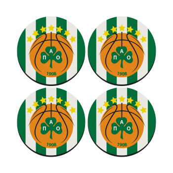PAO BC, SET of 4 round wooden coasters (9cm)