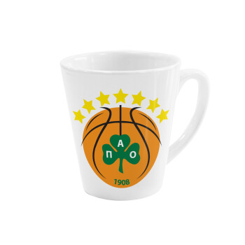 ΠΑΟ BC, Κούπα κωνική Latte Λευκή, κεραμική, 300ml