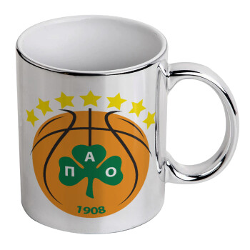 PAO BC, Mug ceramic, silver mirror, 330ml