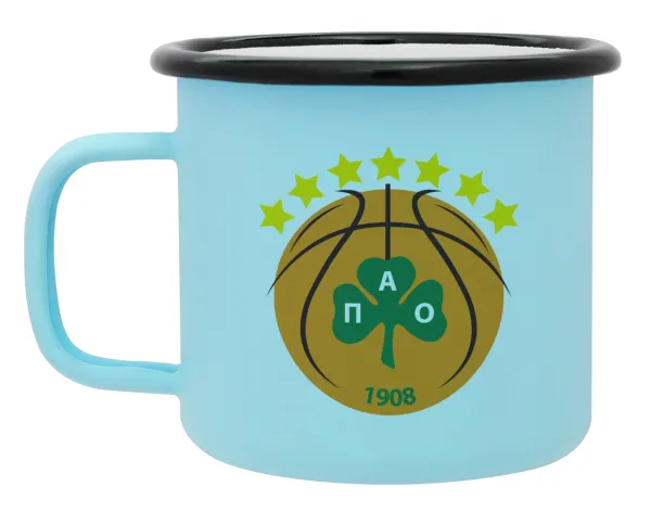 ΠΑΟ BC — Κούπα Μεταλλική εμαγιέ ΜΑΤ σιέλ 360ml