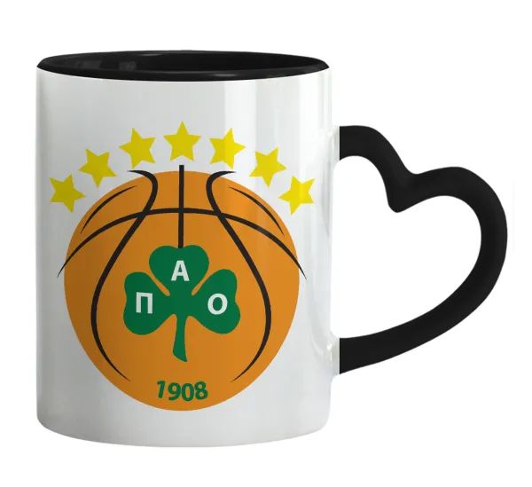 PAO BC — Mug heart black handle, ceramic, 330ml