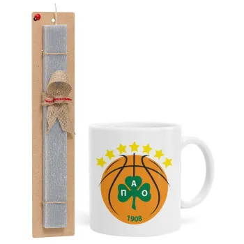 PAO BC, Easter Set, Ceramic Cup (330ml) & Easter aromatic flat candle (30cm) (GRAY)