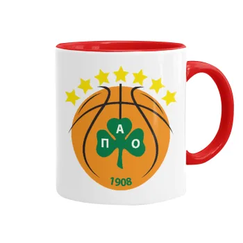 ΠΑΟ BC, Κούπα χρωματιστή κόκκινη, κεραμική, 330ml